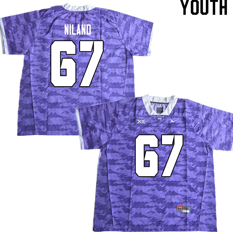 Youth #67 Jack Niland TCU Horned Frogs College Football Jerseys Sale-Limited Purple - Click Image to Close